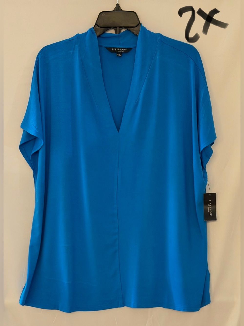 Liverpool Electric Blue V-Neck Dolman Tunic